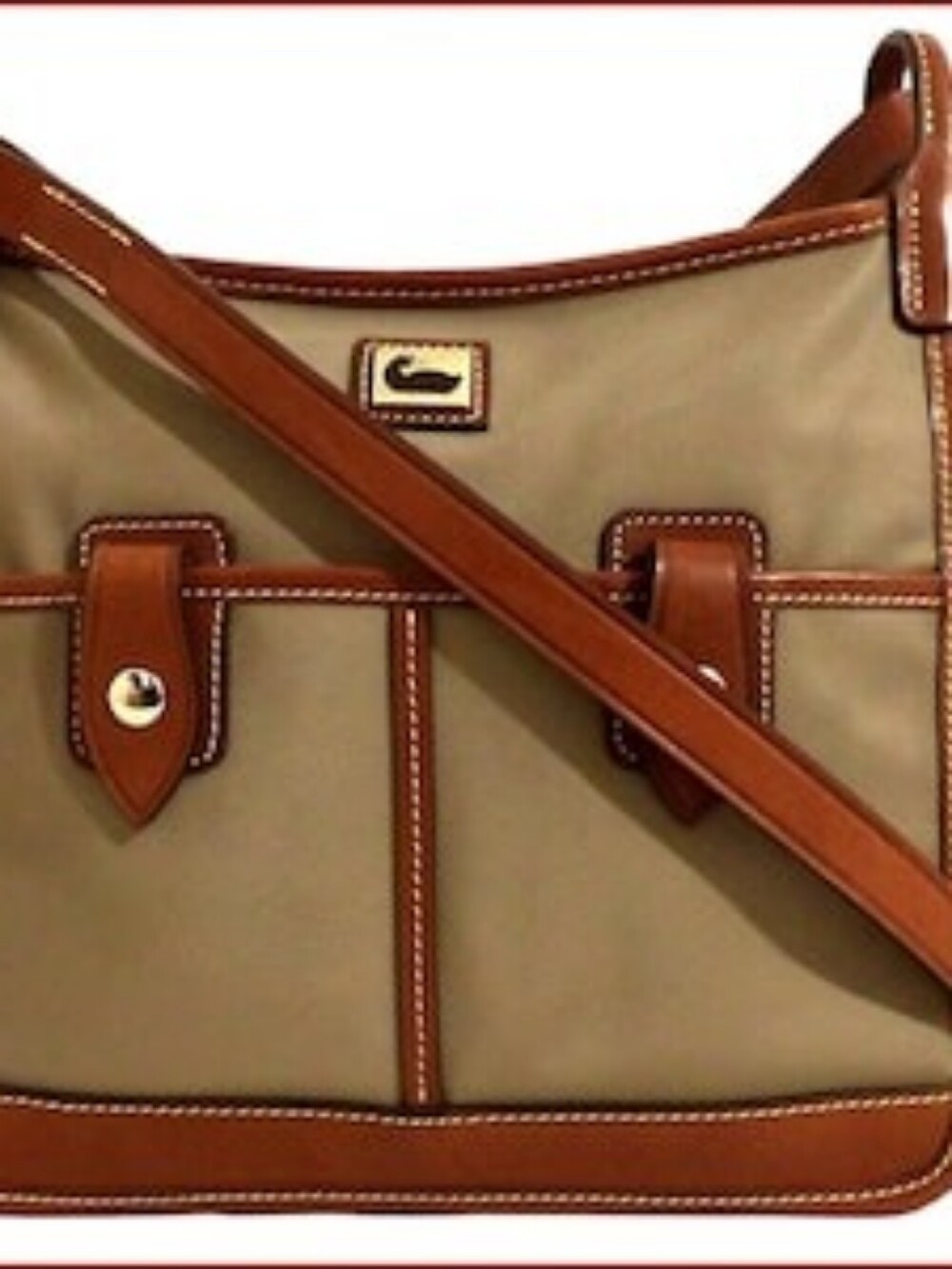 Dooney & Bourke Tan and Brown Leather-Trim Messenger